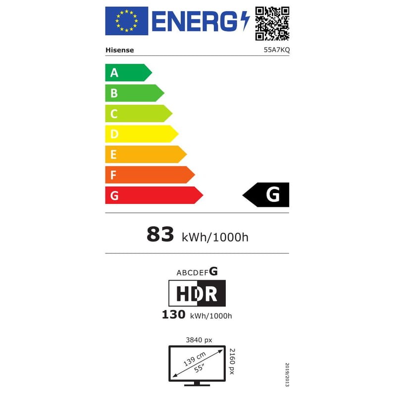 Hisense 55A7KQ 55 QLED 4K Ultra HD Smart TV Wifi Negro - Televisión - Ítem5