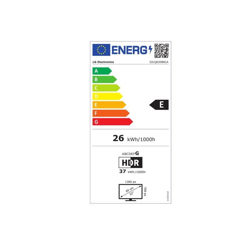 LG 32LQ630B6LA 32 HD Smart TV Wifi Preto - Televisão com Etiqueta Energética