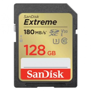 SanDisk Extreme UHS-I 128 GB Clase 10 U3 V30 Negro / Oro - Tarjeta SD