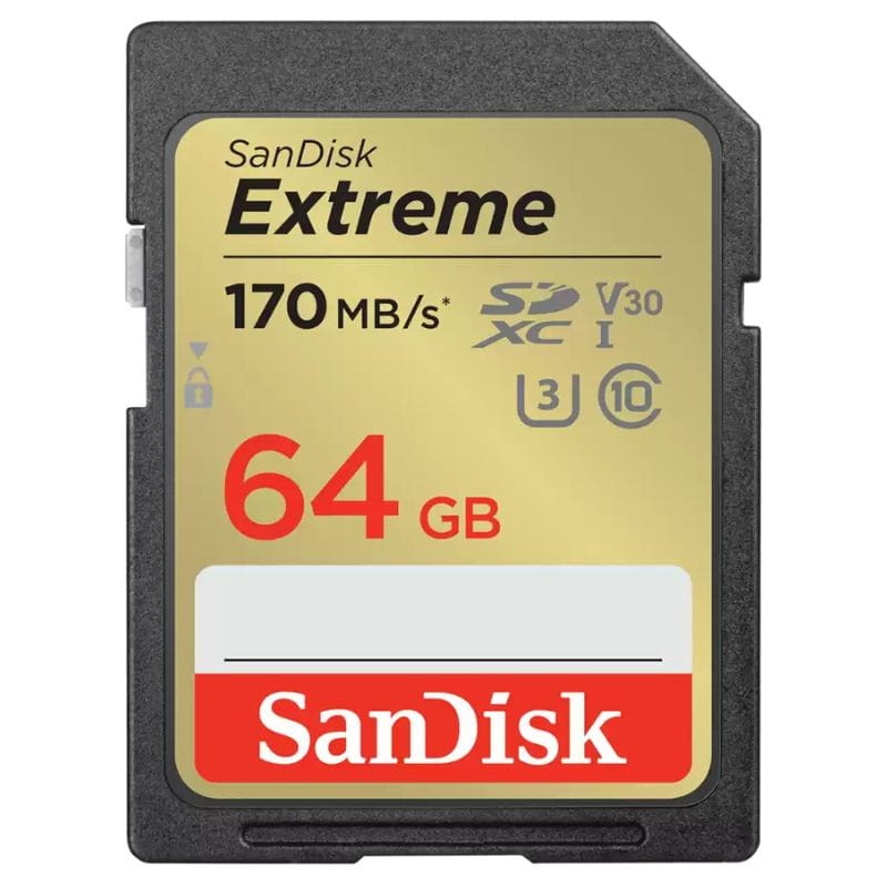 SanDisk Extreme UHS-I 64 GB Classe 10 U3 V30 Preto / Dourado - Cartão SD - Item