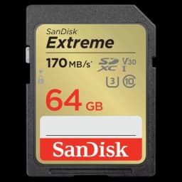 SanDisk Extreme UHS-I 64 GB Classe 10 U3 V30 Preto / Dourado - Cartão SD