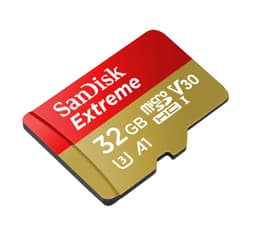 Cartão microSD SanDisk Extreme UHS-I 32 GB U3 V30 A1 SDXC Amarelo / Vermelho - Imagem lateral