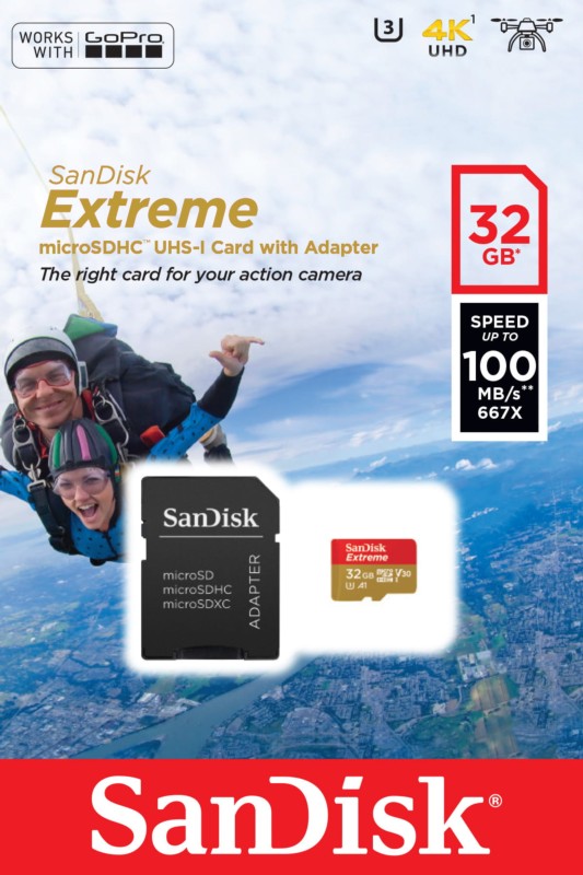 SanDisk Extreme UHS-I 32 GB U3 V30 A1 SDXC Amarelo / Vermelho - Cartão microSD - Item2