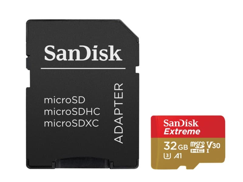 SanDisk Extreme UHS-I 32 GB U3 V30 A1 SDXC Amarelo / Vermelho - Cartão de Imagem microSD com Adaptador