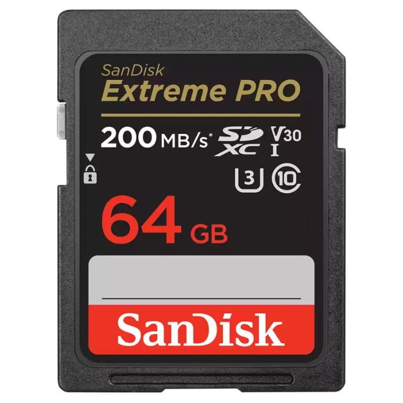 SanDisk Extreme PRO UHS-I 64 GB Classe 10 U3 V30 Preto / Vermelho - Cartão SD - Item
