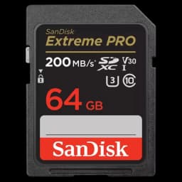 SanDisk Extreme PRO UHS-I 64 GB Clase 10 U3 V30 Negro / Rojo - Tarjeta SD