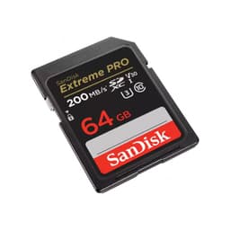 SanDisk Extreme PRO UHS-I 64 GB Clase 10 U3 V30 Negro / Rojo - Tarjeta SD lateral izquierda