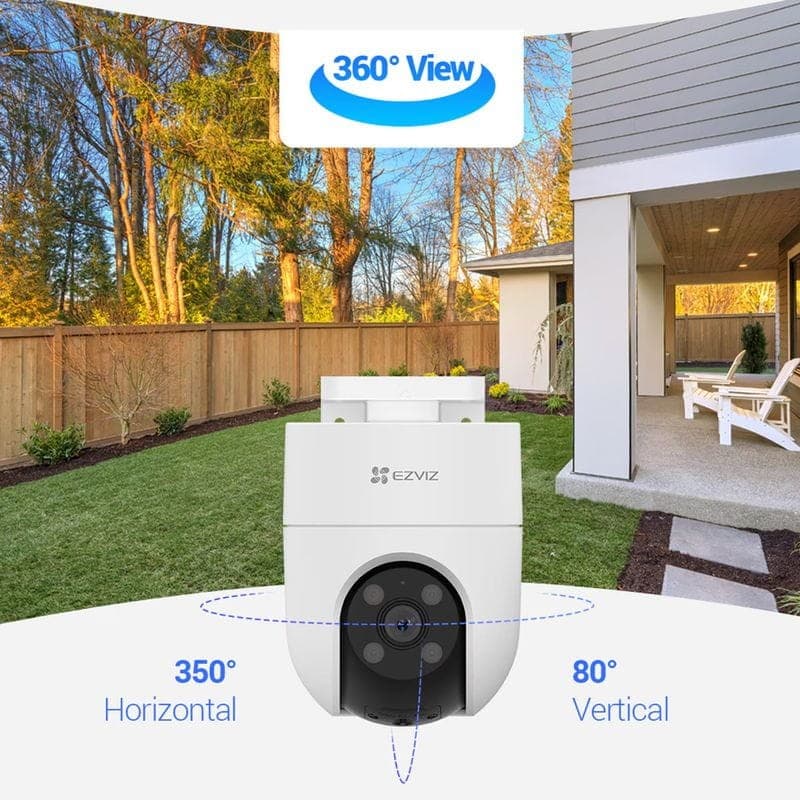 Vision de EZVIZ H8c 2K 2K Pan/Tilt Vision nocturne Audio bidirectionnel WiFi Blanc - Caméra de sécurité IP