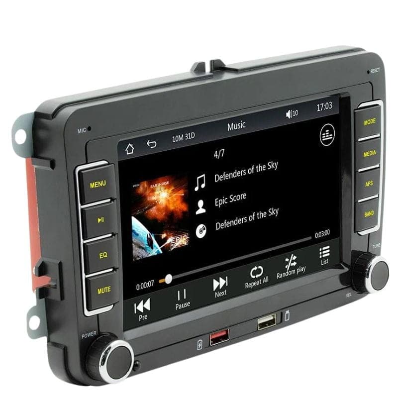 F9070C Bluetooth/Carplay/USB Negro - Autorradio 2 DIN visto de perfil