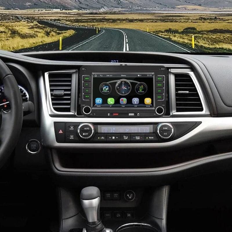 F9070C Bluetooth/Carplay/USB Negro - Autorradio 2 DIN imagen real instalado