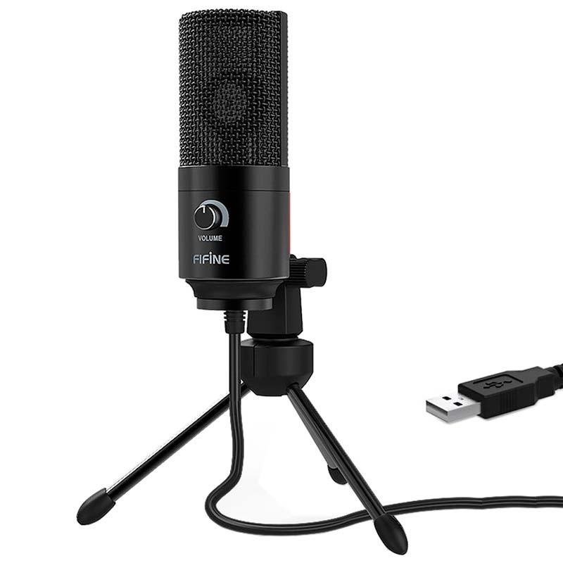 Fifine K669 USB Microphone Black for PC Recording and Transmission