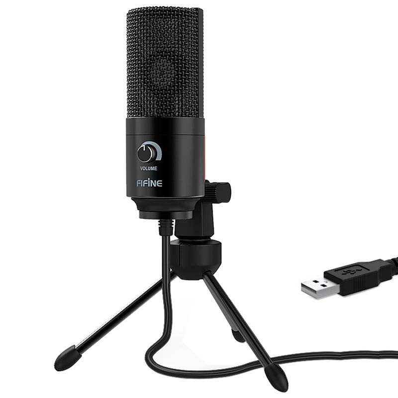 Fifine K669 Microfone USB Preto para Gravação e Transmissão em PC - Item