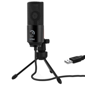 Fifine K669 Microfone USB Preto para Gravação e Transmissão em PC