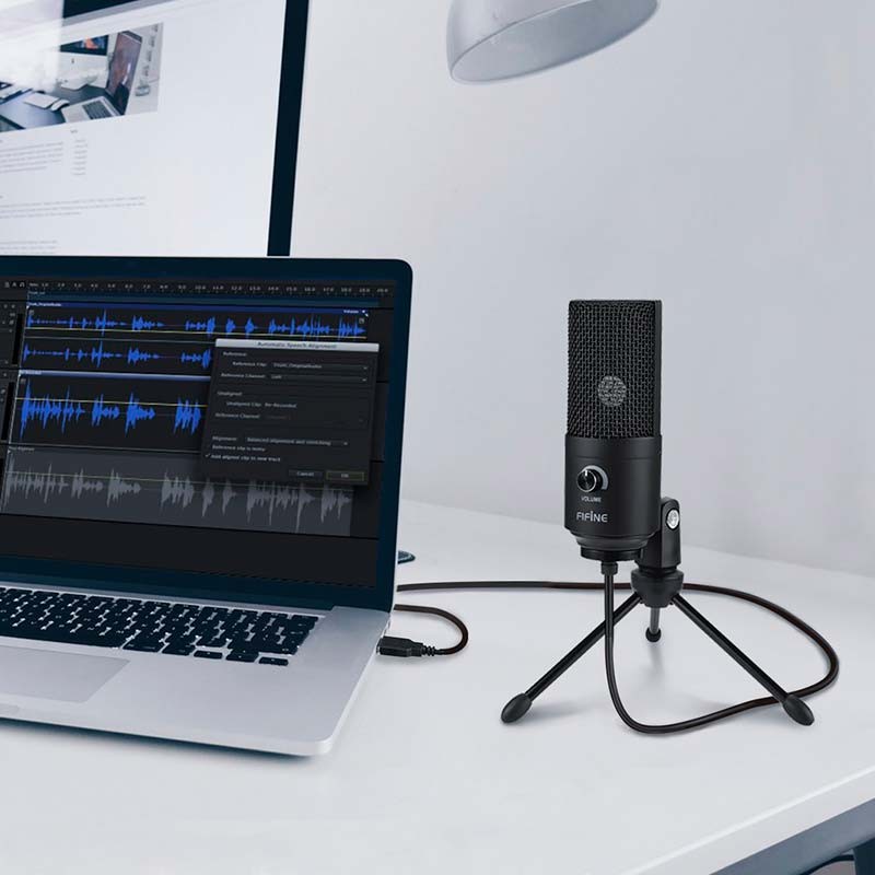 Fifine K669 Micrófono USB Negro para Grabación y Transmisión en PC - Ítem5