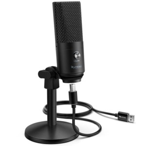 Fifine K670B Microphone USB Noir pour Enregistrement et Transmission sur PC