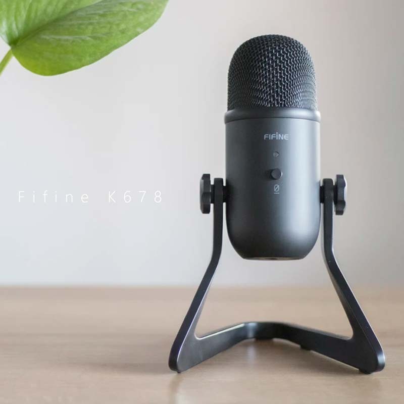 Fifine K678 Micrófono USB Negro para Grabación y Transmisión en PC - Ítem1