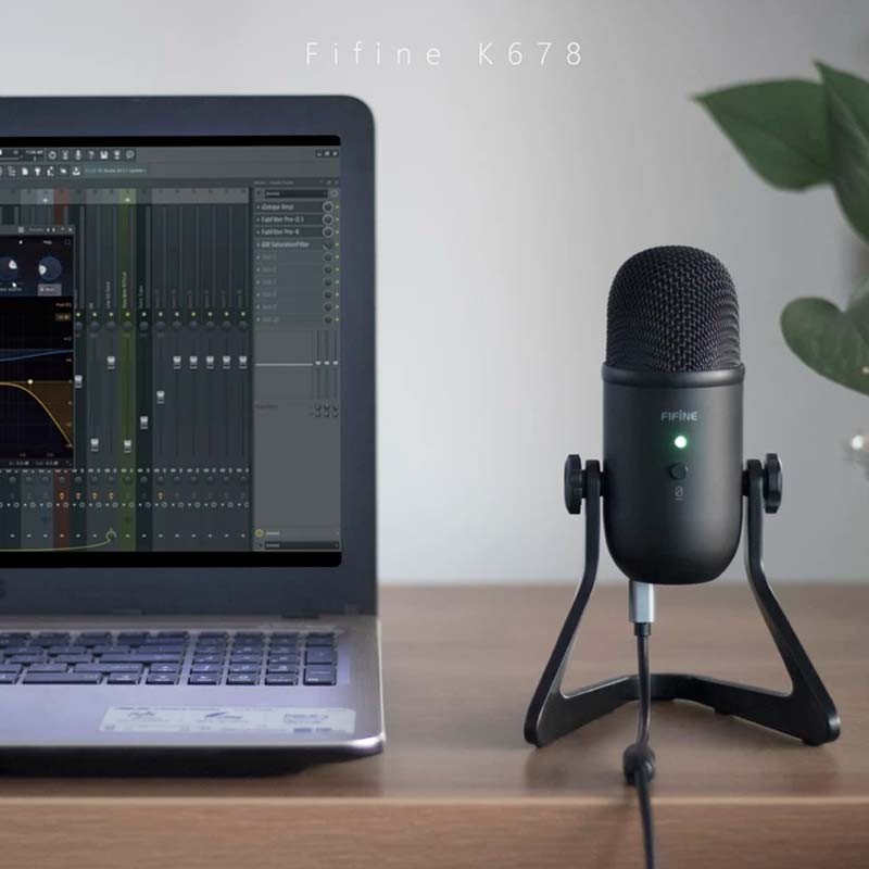 Fifine K678 Micrófono USB Negro para Grabación y Transmisión en PC - Ítem3