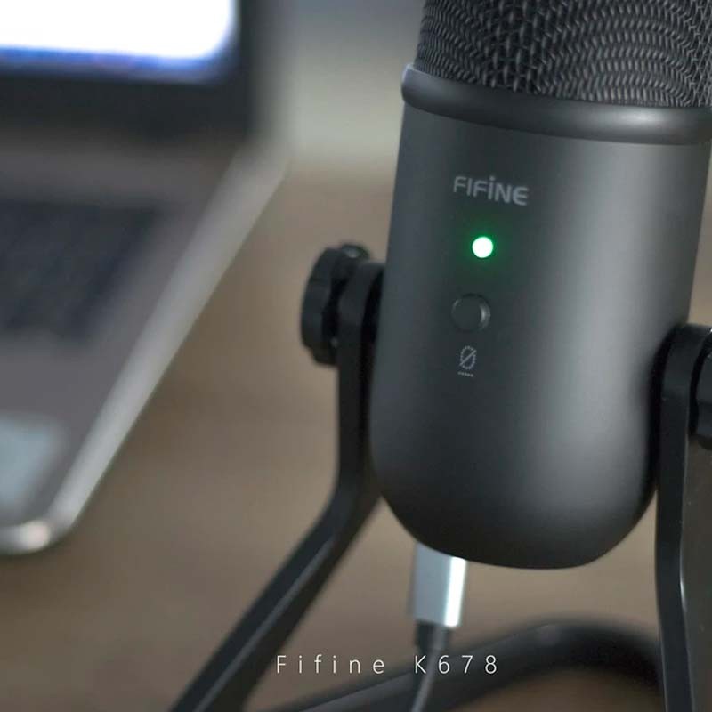 Fifine K678 Micrófono USB Negro para Grabación y Transmisión en PC - Ítem4