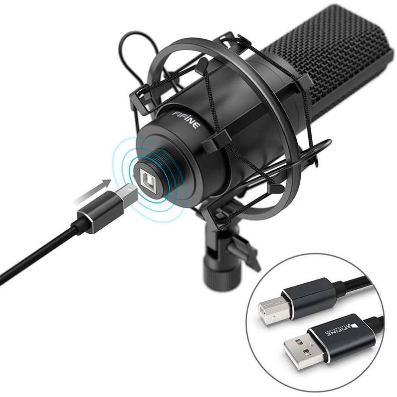 Fifine K780 Microphone USB Noir pour Enregistrement et Diffusion sur PC - Ítem3