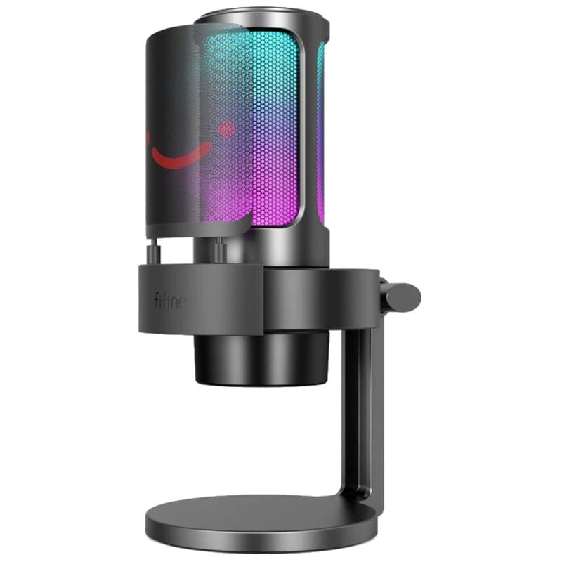 Fifine AmpliGame A8 RGB Microfone USB Tipo C para gravação e streaming no PC - Item