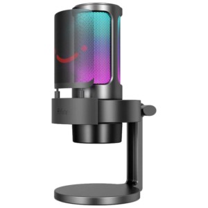 Fifine AmpliGame A8 RGB Microfone USB Tipo C para gravação e streaming no PC