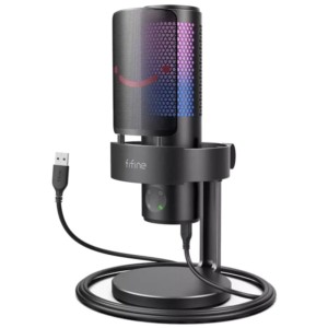 Fifine AmpliGame A9 RGB Microphone USB Type-C pour l'enregistrement et le streaming sur PC