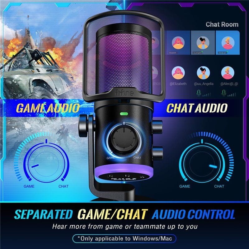 Fifine AmpliGame AM6 Negro - Micrófono USB para Grabación y Transmisión - Ítem4