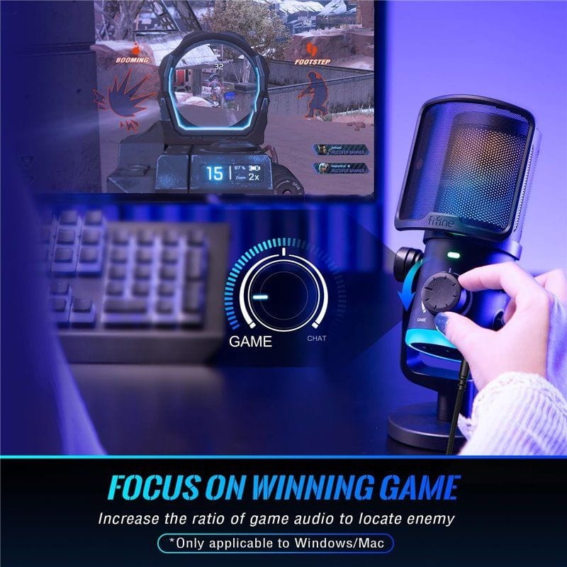 Fifine AmpliGame AM6 Negro - Micrófono USB para Grabación y Transmisión - Ítem5