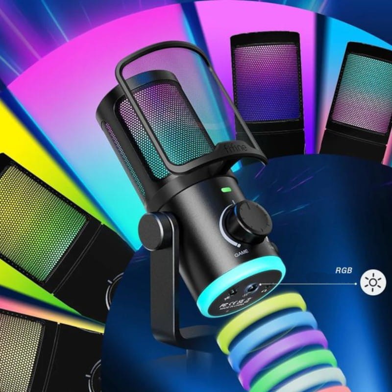 Fifine AmpliGame AM6 Negro - Micrófono USB para Grabación y Transmisión - Ítem1