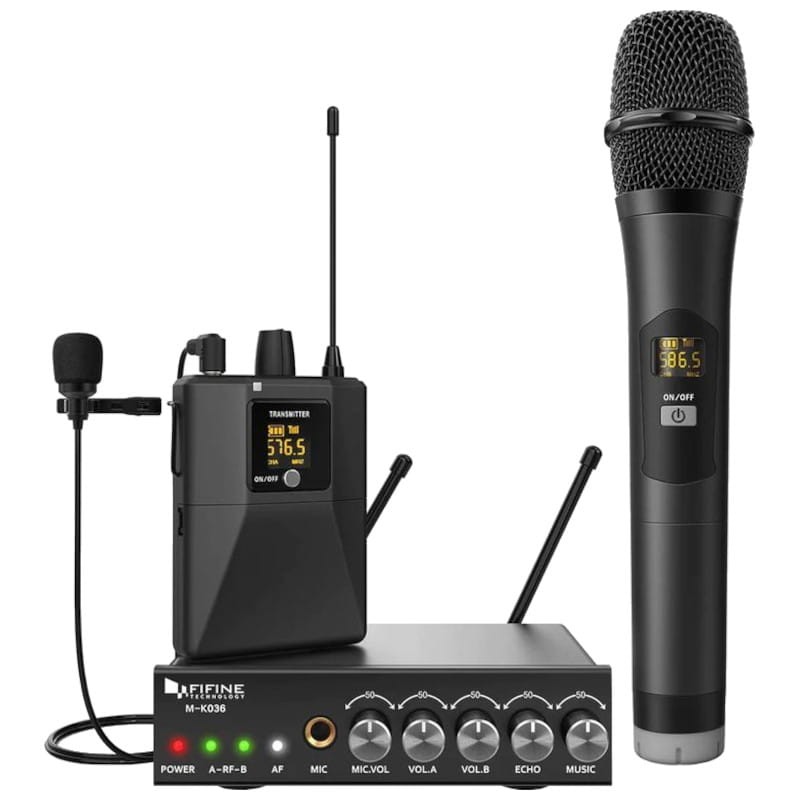 Fifine K036A Microfonos inalambricos de mano y solapa - Ítem
