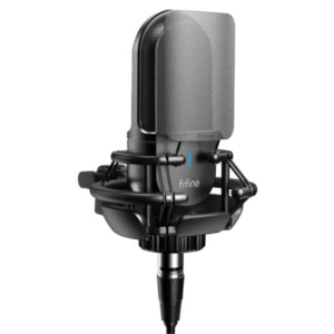 Fifine K726 Microphone XLR Noir pour Enregistrement et Streaming sur PC