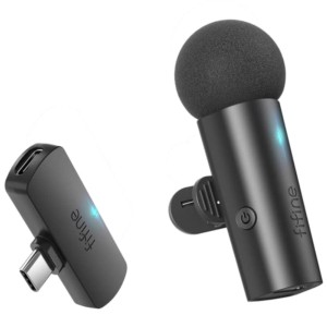 Fifine M6 Noir - Microphone Lavalier sans Fil pour Enregistrement