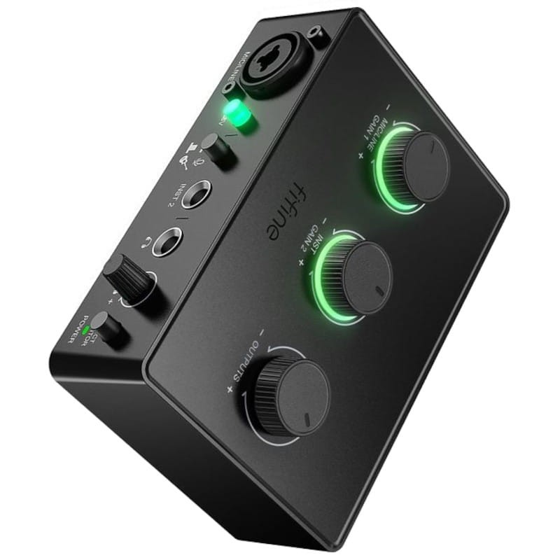 Fifine SC1 - Mezclador audio - Entrada XLR - Negro