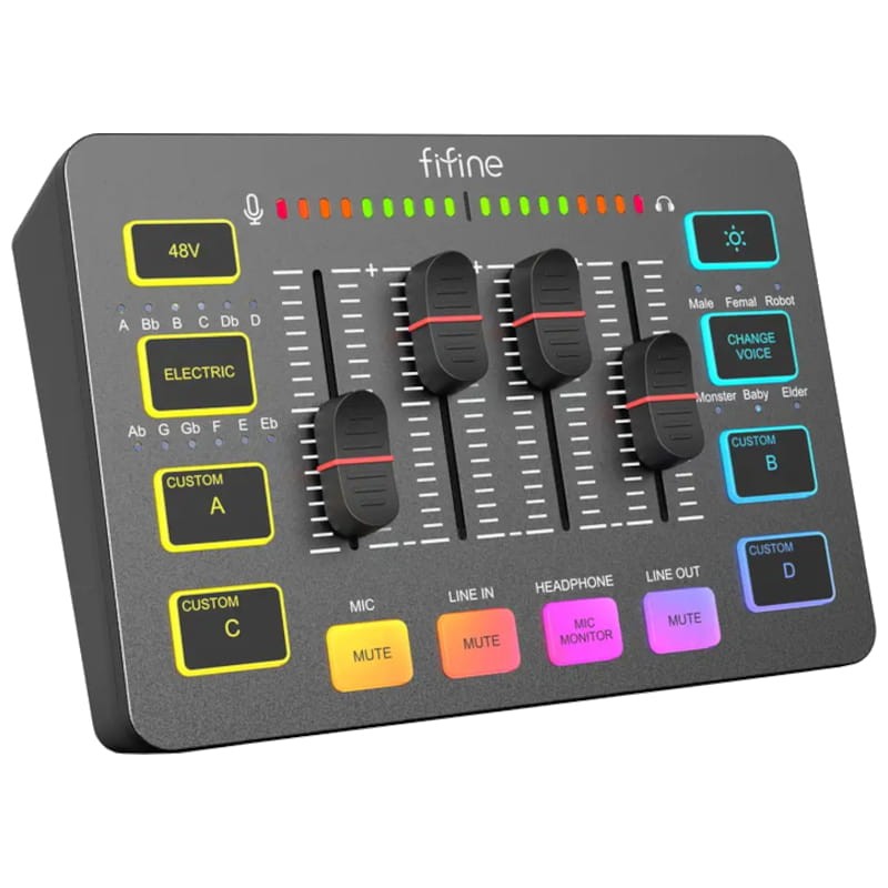 Fifine SC3 Negro - Mezclador de audio - Ítem2