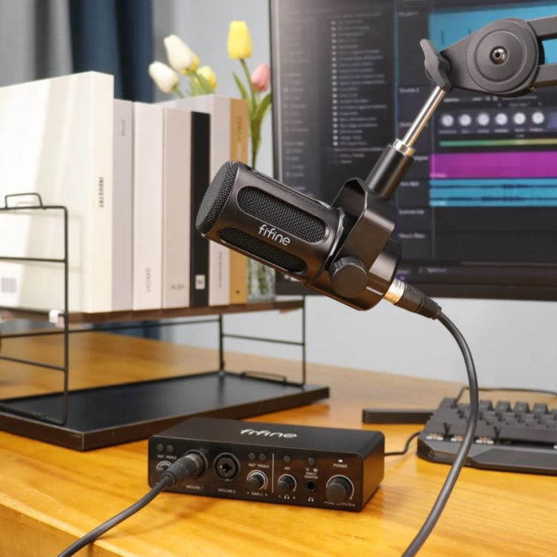Fifine Tank1 RGB Micrófono XLR para Grabación y Transmisión en PC Negro - Ítem3
