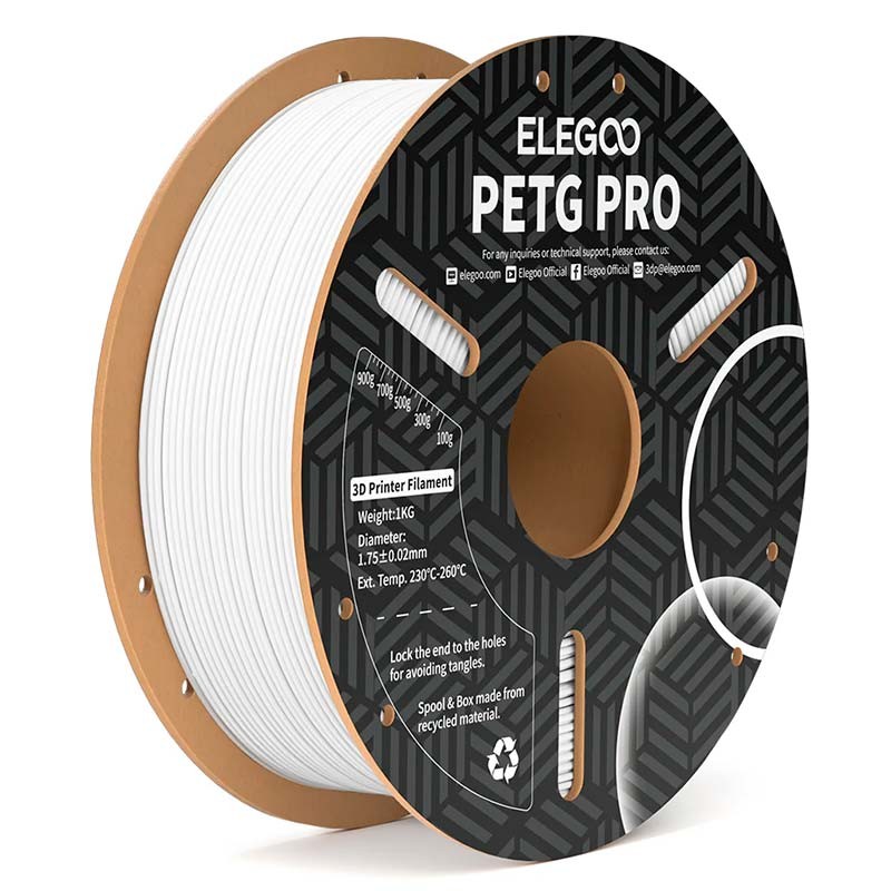 ELEGOO PETG Pro Branco para Impressoras 3D FDM - Filamento 1.75mm Bobina de 1kg - Item
