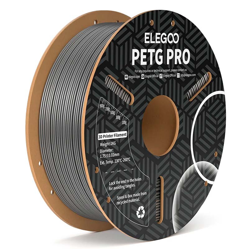 ELEGOO PETG Pro Prateado para Impressoras 3D FDM - Filamento 1.75mm Bobina de 1kg - Item