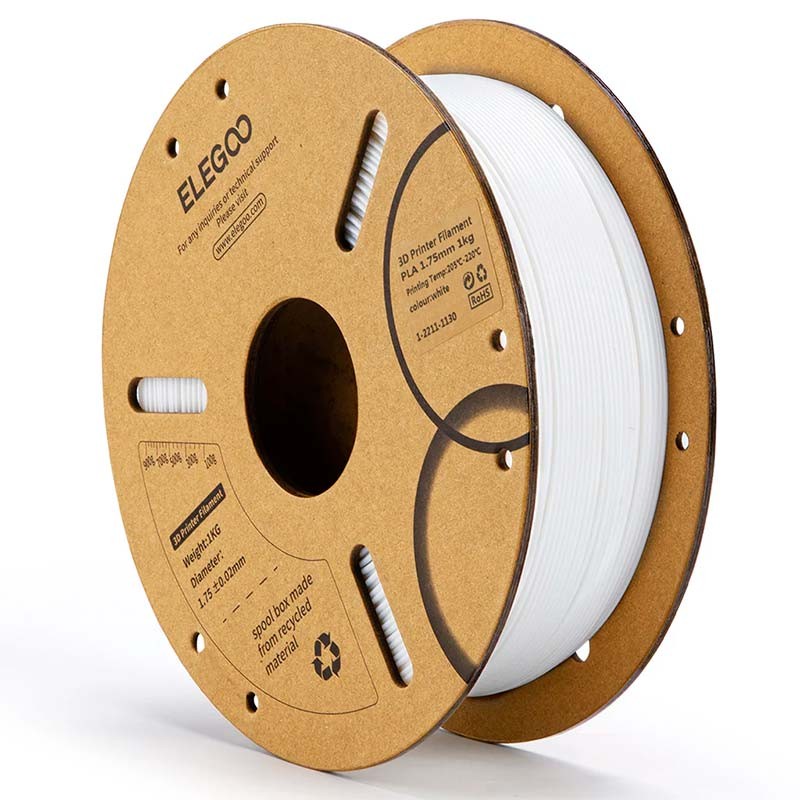ELEGOO PLA Branco para Impressoras 3D FDM - Filamento 1.75mm Bobina de 1kg - Item