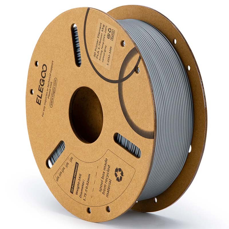 ELEGOO PLA Gris para Impresoras 3D FDM - Filamento 1.75mm Bobina de 1kg - Ítem