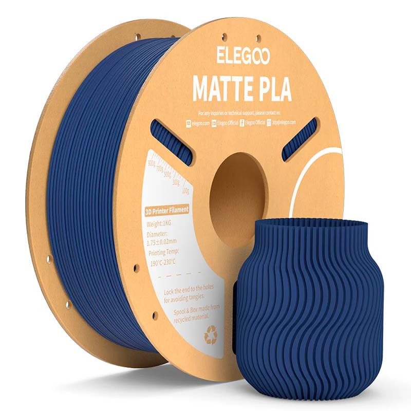 ELEGOO PLA MATTE Azul Marino Mate para Impresoras 3D FDM - Filamento 1.75mm Bobina de 1kg - Ítem