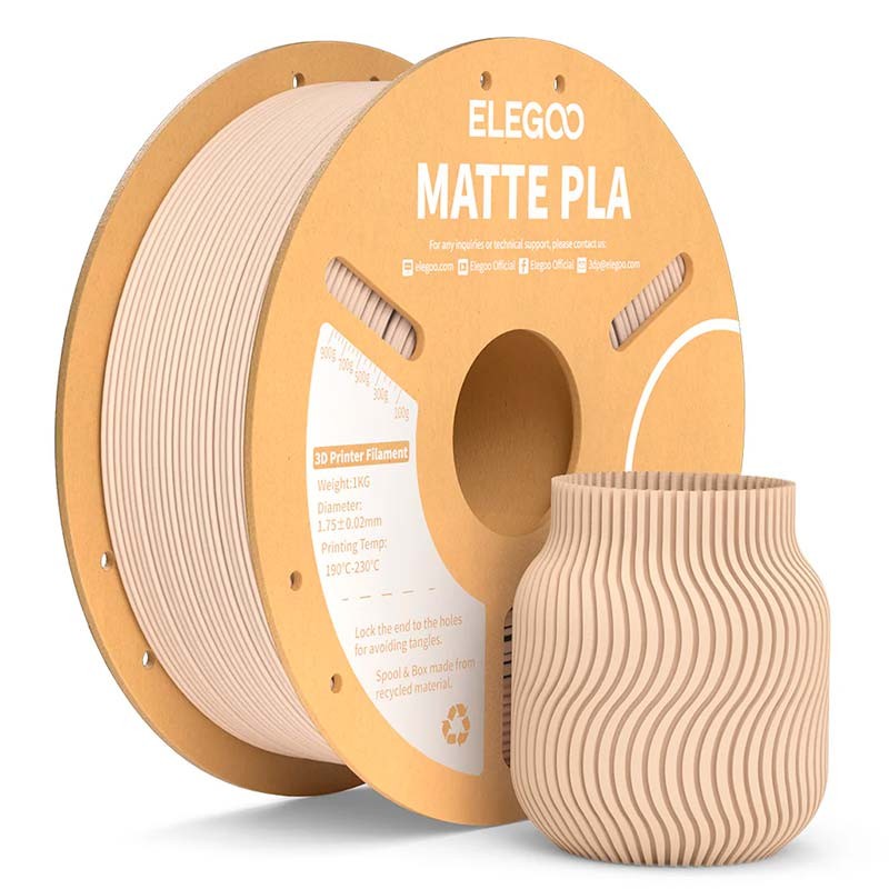 ELEGOO PLA MATTE Beige Mate para Impresoras 3D FDM - Filamento 1.75mm Bobina de 1kg - Ítem
