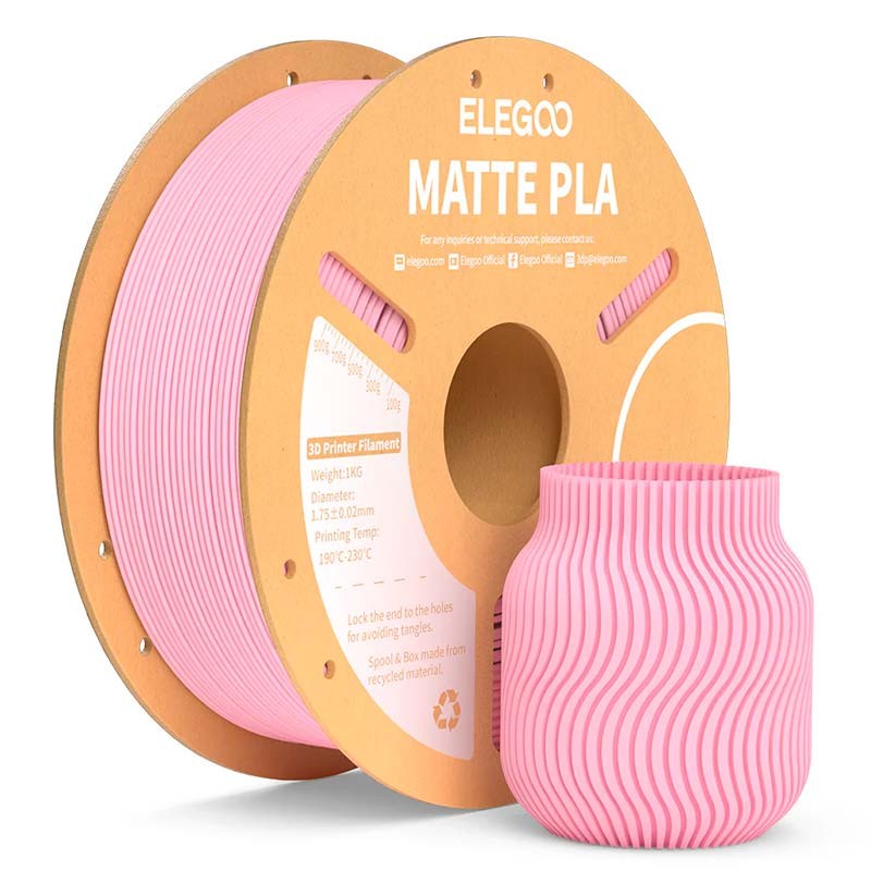 ELEGOO PLA MATTE Rosa Mate para Impresoras 3D FDM - Filamento 1.75mm Bobina de 1kg - Ítem