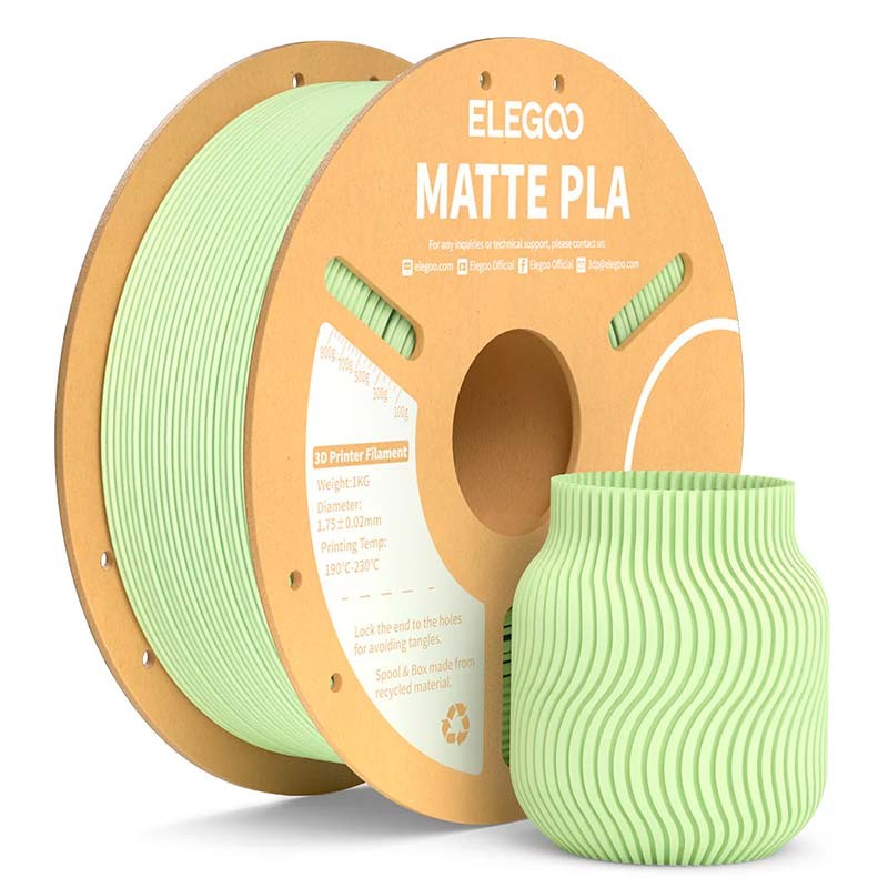 ELEGOO PLA MATTE Vert Menthe Mat pour Imprimantes 3D FDM - Filament 1.75mm Bobine de 1kg - Ítem