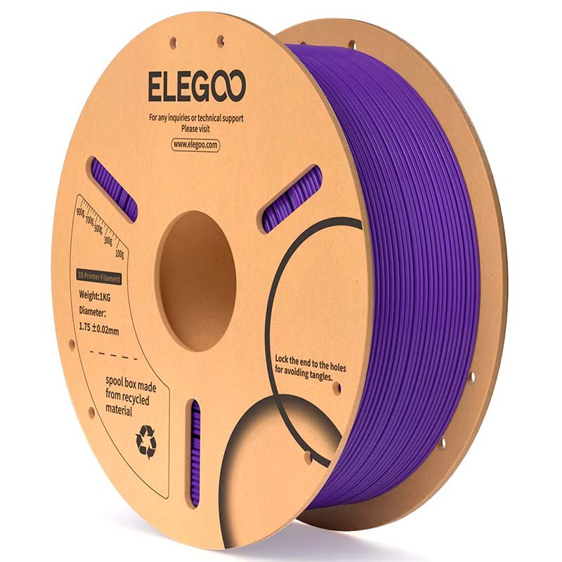 ELEGOO PLA Morado para Impresoras 3D FDM - Filamento 1.75mm Bobina de 1kg - Ítem