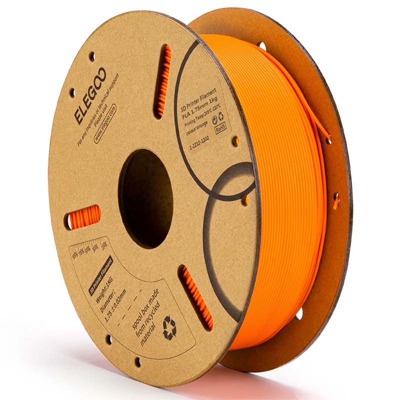 ELEGOO PLA Naranja para Impresoras 3D FDM - Filamento 1.75mm Bobina de 1kg - Ítem