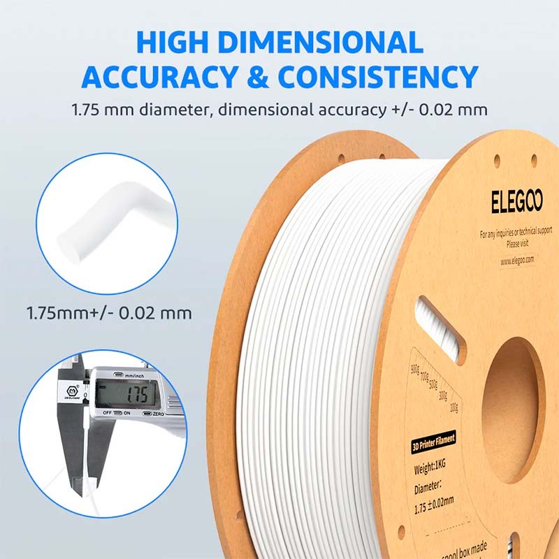 ELEGOO PLA Plus Bege para Impressoras 3D FDM - Filamento 1.75mm Bobina de 1kg - Item1