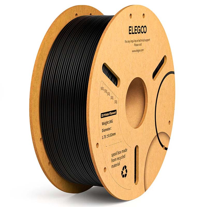 ELEGOO PLA Plus Preto para Impressoras 3D FDM - Filamento 1.75mm Bobina de 1kg - Item