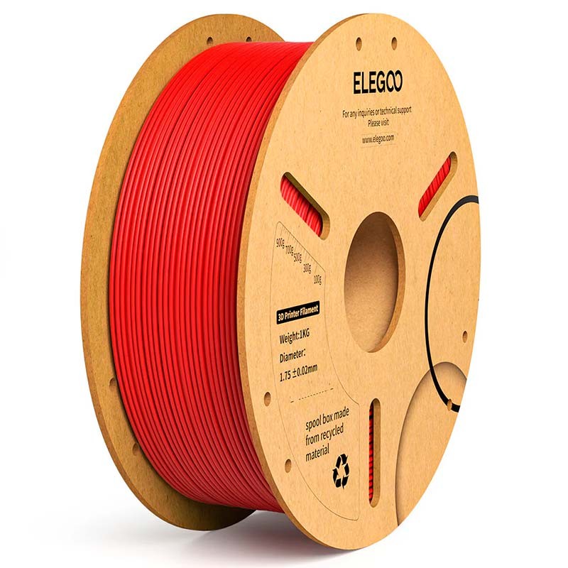 ELEGOO PLA Plus Vermelho para Impressoras 3D FDM - Filamento 1.75mm Bobina de 1kg - Item