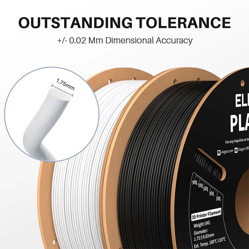 ELEGOO PLA PRO Noir pour Imprimantes 3D FDM - Filament 1.75mm Bobine de 1kg - Ítem1