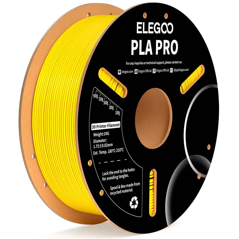 ELEGOO PLA PRO Amarelo para Impressoras 3D FDM - Filamento 1.75mm Bobina de 1kg - Item